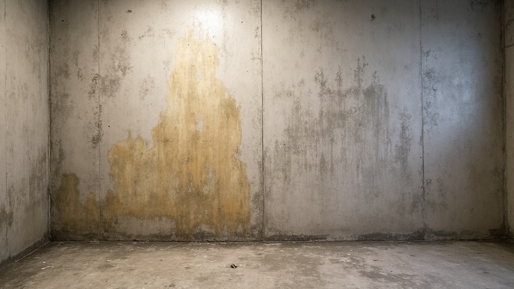 moisture intrusion visible wall stains